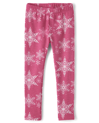 Leggings douillets pour fille avec motif flocon de neige - Petit flocon de neige