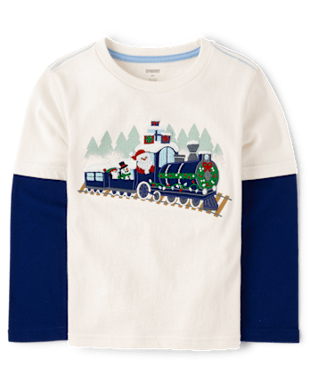 Boys Christmas Train Layered Top - Little Snowflake