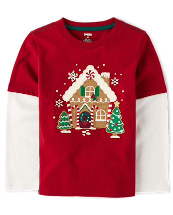 Boys Gingerbread Layered Top - Holiday Express