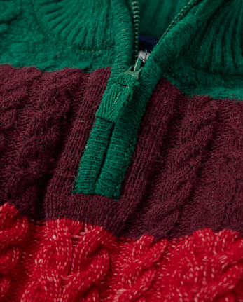 Boys Striped Half Zip Sweater - Holiday Express