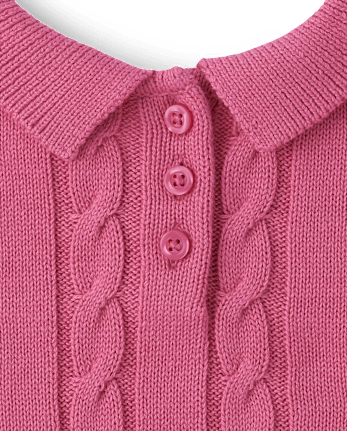 Girls Cable Knit Sweater Dress - Little Snowflake