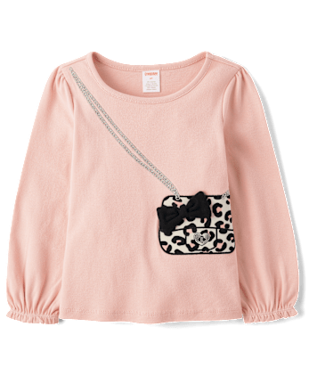 Girls Purse Top - Lil' Leopard