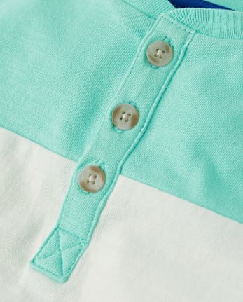 Boys Colorblock Henley Top - Little Essentials