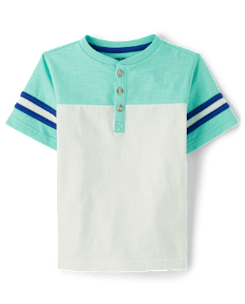 Boys Colorblock Henley Top - Little Essentials
