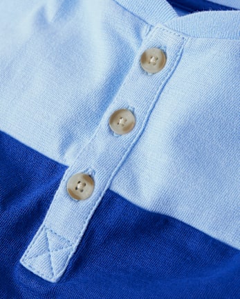 Boys Colorblock Henley Top - Little Essentials