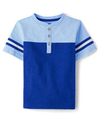 Boys Colorblock Henley Top - Little Essentials