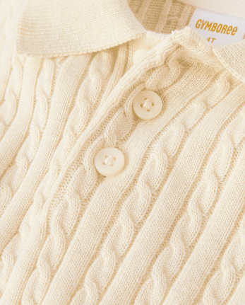 Boys Cable Knit Sweater Polo - Spring Celebrations