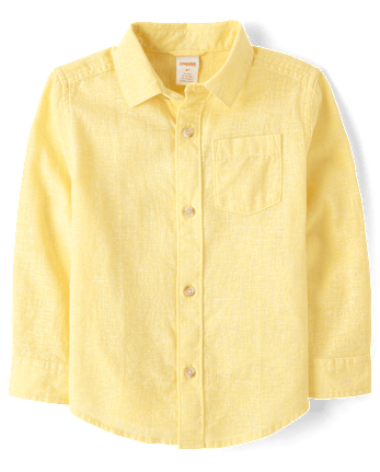 Kids Linen-Blend Button Up Shirt