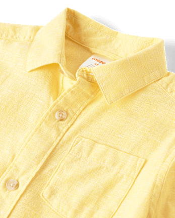 Kids Linen-Blend Button Up Shirt
