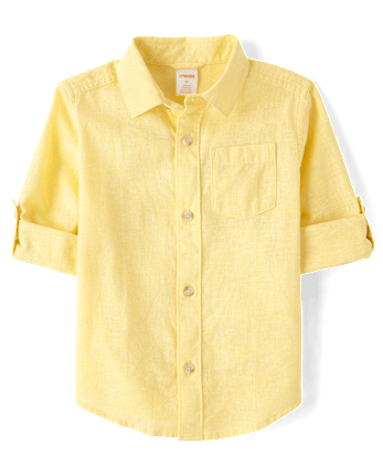 Kids Linen-Blend Button Up Shirt