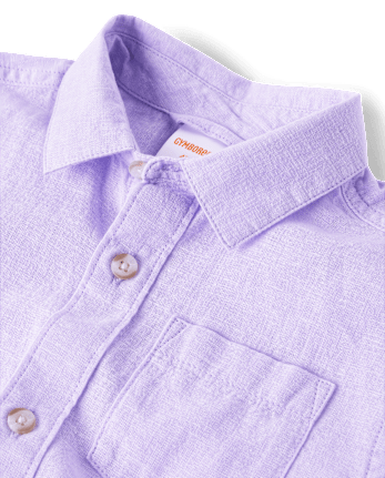 Kids Linen-Blend Button Up Shirt