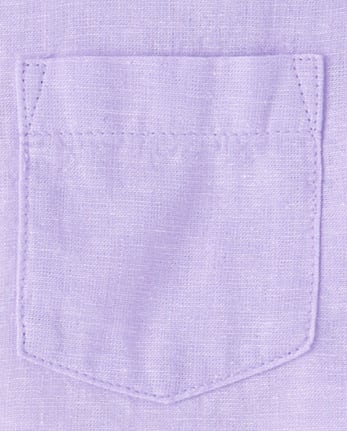 Kids Linen-Blend Button Up Shirt