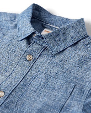 Chemise boutonnée en chambray pour garçon - Blue Belle