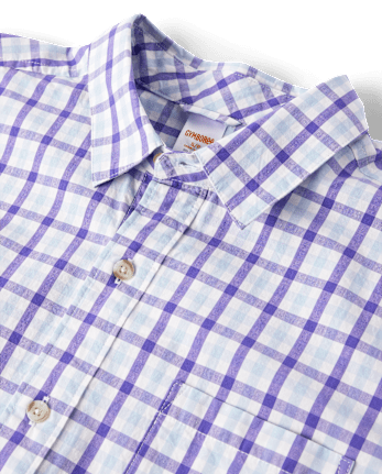 Chemise boutonnée en popeline à carreaux « Dad And Me » pour homme - Champs de lavande