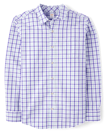 Chemise boutonnée en popeline à carreaux « Dad And Me » pour homme - Champs de lavande