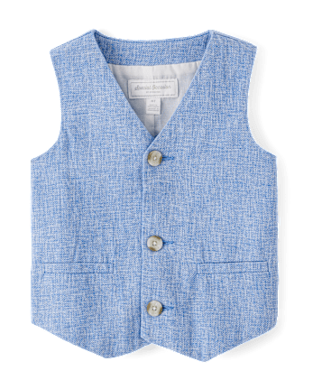 Boys Linen-Blend Vest - Special Occasions