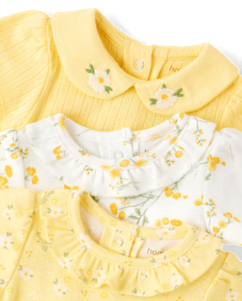 Baby Girls Floral Bodysuit 3-Pack - Homegrown by Gymboree