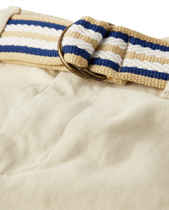 Boys Belted Chino Pants - Garden Party
