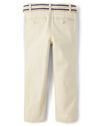 Boys Belted Chino Pants - Garden Party
