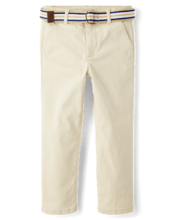 Boys Belted Chino Pants - Garden Party
