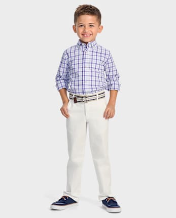 Chemise boutonnée en popeline à carreaux « Papa et moi » pour garçon - Champs de lavande