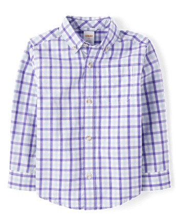 Chemise boutonnée en popeline à carreaux « Papa et moi » pour garçon - Champs de lavande