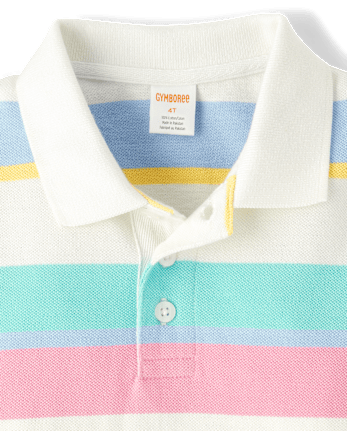Boys Striped Polo - Garden Party