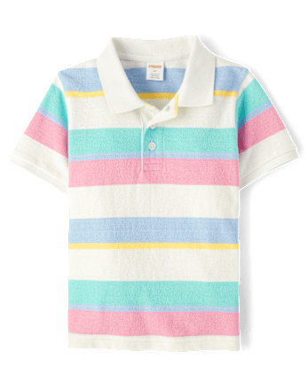 Boys Striped Polo - Garden Party