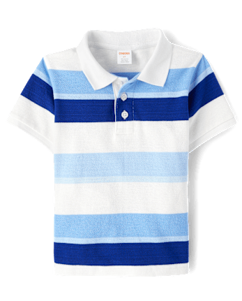 Boys Striped Polo - Blue Belle