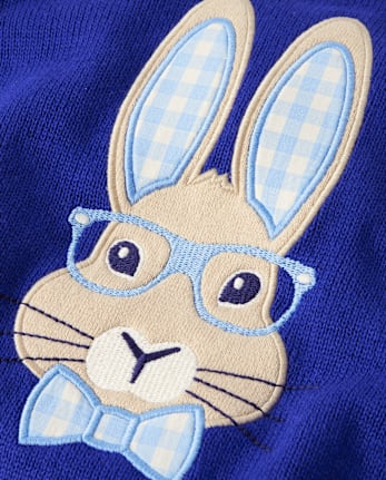 Pull brodé lapin pour garçon – Blue Belle