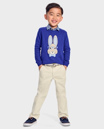 Pull brodé lapin pour garçon – Blue Belle