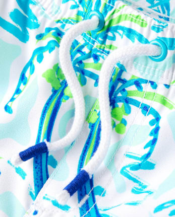 Boys Palm Tree Swim Trunks - Swim