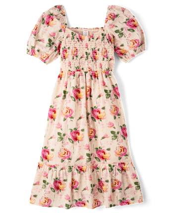 Womens Mommy And Me Rose Tiered Dress - Blushing Blooms