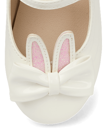 Girls Bunny Bow Ballet Flats - Garden Party
