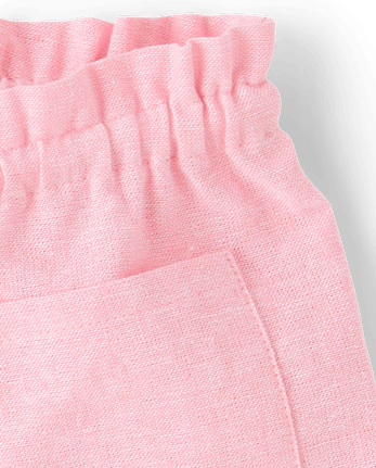 Girls Linen-Blend Pull On Shorts