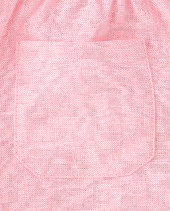 Girls Linen-Blend Pull On Shorts