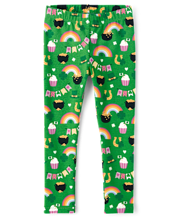 Girls Shamrock Leggings - Little Leprechaun