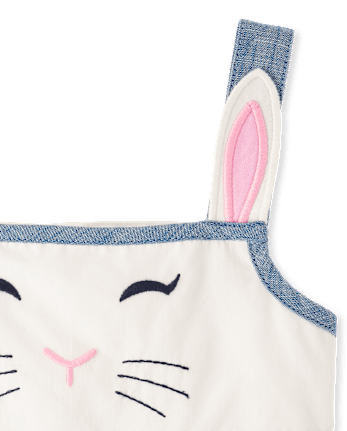 Girls Embroidered Bunny Jumper - Garden Party