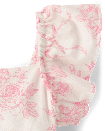 Girls Floral Ruffle Tiered Dress - Blushing Blooms