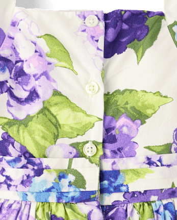 Girls Mommy And Me Floral Bow Fit And Flare Dress - Lavender Fields