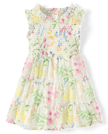 Girls Mommy And Me Floral Tiered Dress - Garden Party