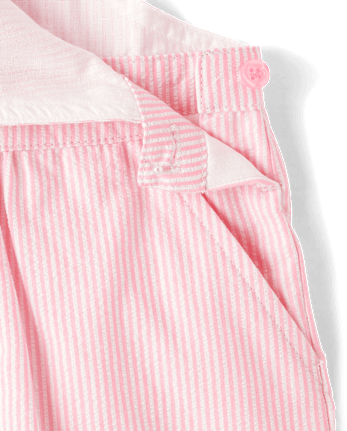 Girls Floral Applique Seersucker Skirtall - Garden Party