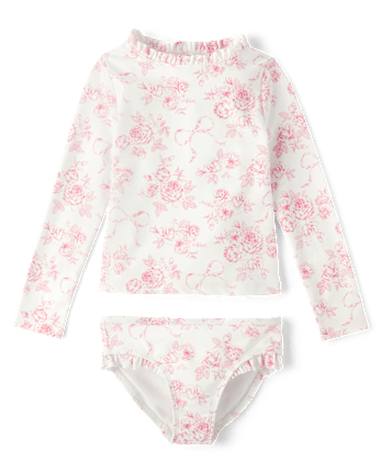 Maillot de bain rashguard fleuri pour fille - Swim