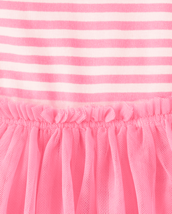 Girls Striped Fit And Flare Dress - Little Essentials