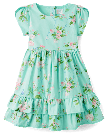 Girls Floral Ruffle Dress - Spring Celebrations