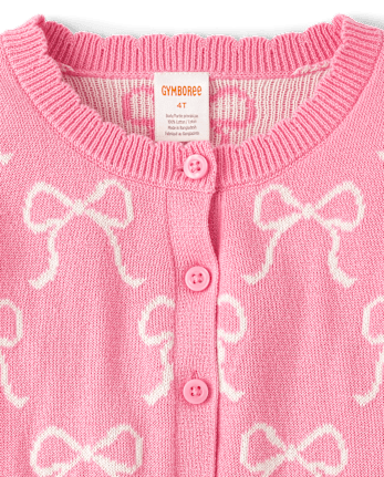 Girls Bow Cardigan - Blushing Blooms