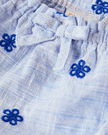 Girls Eyelet Top - Italian Riviera