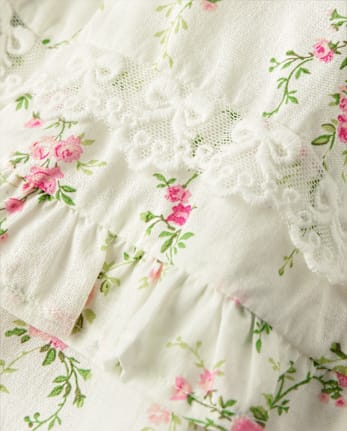 Girls Floral Ruffle Skort - Blushing Blooms