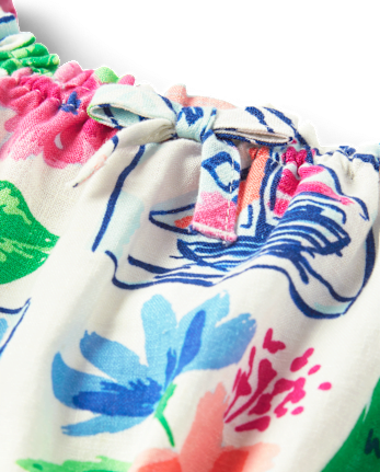 Girls Vacation Ruffle Top - Italian Riviera