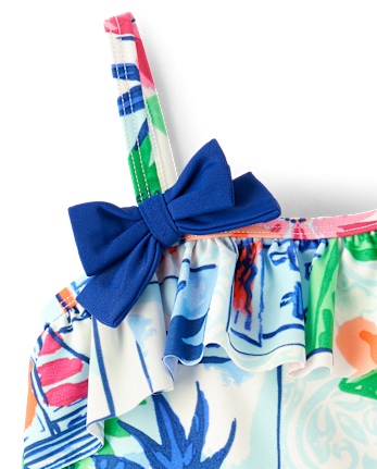 Girls Vacation One Shoulder One Piece - Swimsuit - Swim